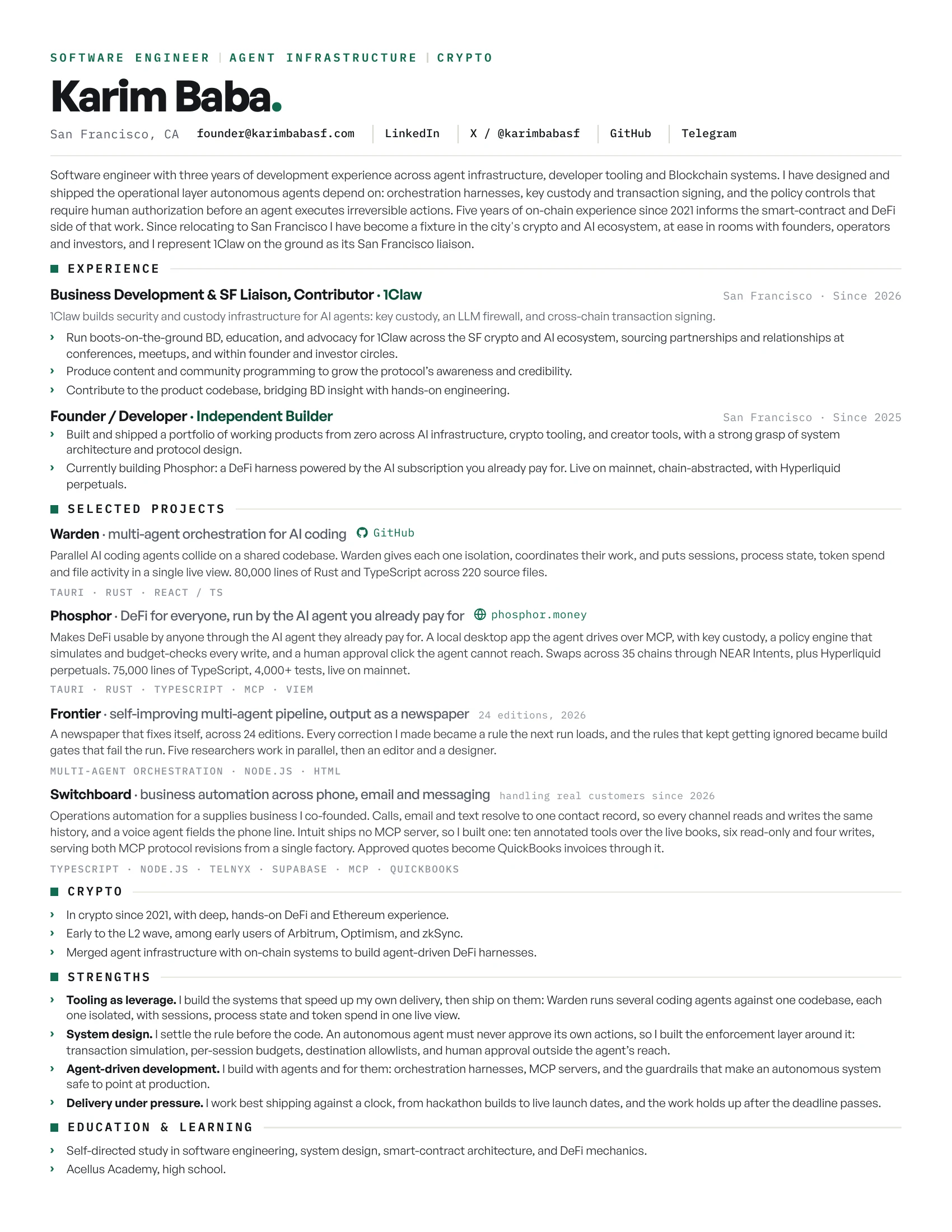 Karim Baba's resume